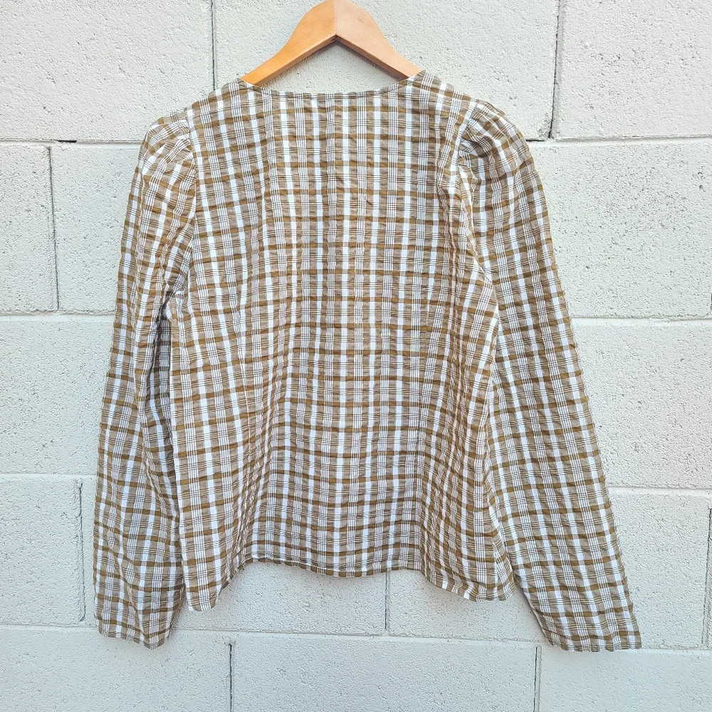 Madewell | Westover Top in Sandown Plaid Size 12 Style NB570